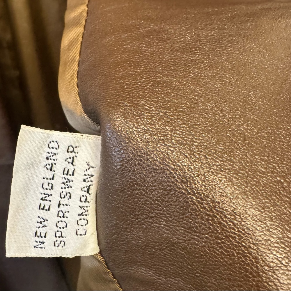 Brown Leather Coat with Fur Collar - Picture 6 of 10